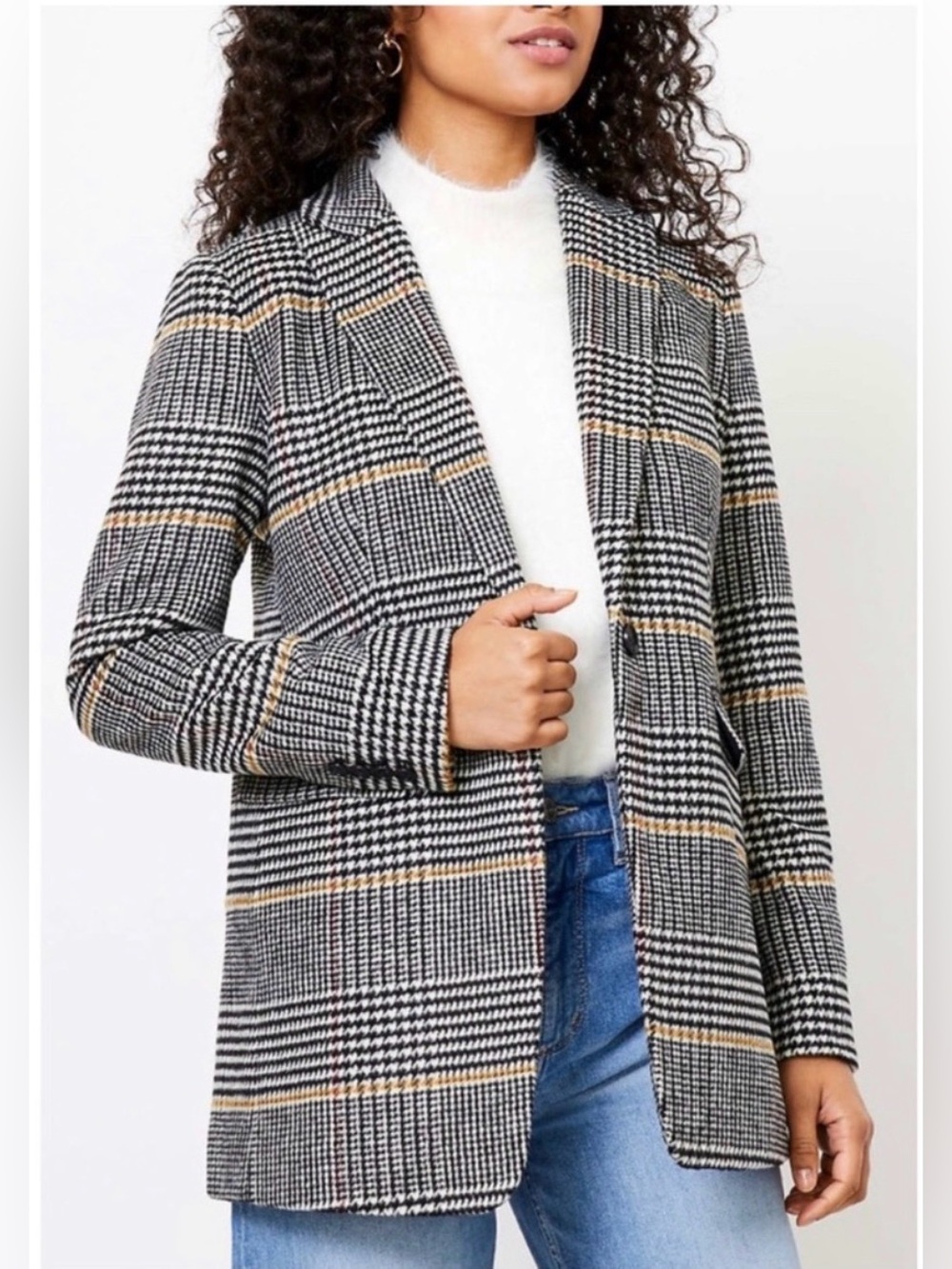 LOFT Plaid Modern Blazer Size 10